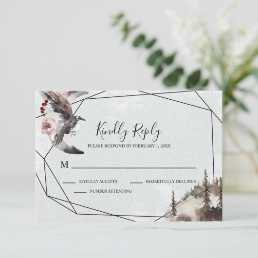 Raven, Forest en Crescent Moon RSVP (Staand voorkant)