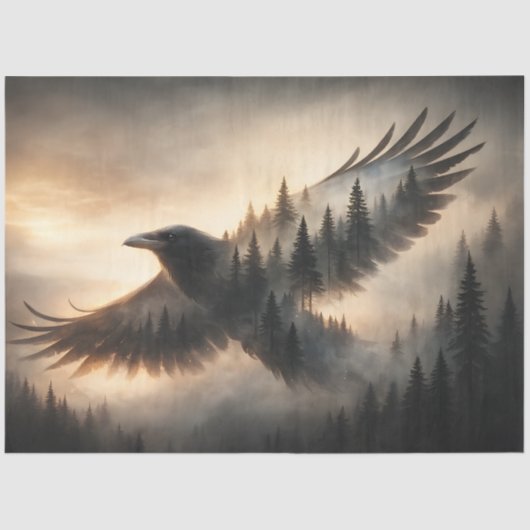 Raven Forest Silhouette Decoupage Papier (Voorkant)