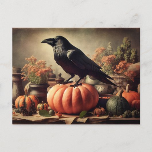  Raven Foto Gothic Halloween Briefkaart (Voorkant)