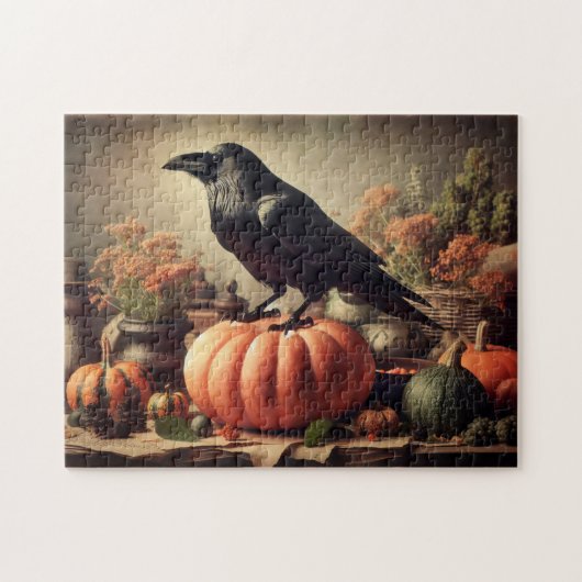  Raven Foto Gothic Halloween Legpuzzel (Horizontaal)
