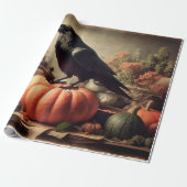  Raven Foto Gotische Halloween Decoupage Cadeaupapier (Uitgerold)