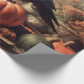  Raven Foto Gotische Halloween Decoupage Cadeaupapier (Hoek)