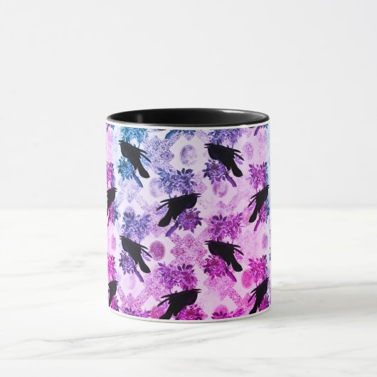 Raven Full Moon All Over Pattern Coffee Mok (Midden)