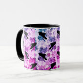 Raven Full Moon All Over Pattern Coffee Mok (Voorkant links)