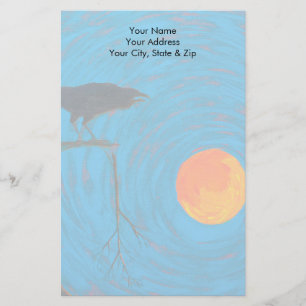 Raven & Full Moon Briefpapier