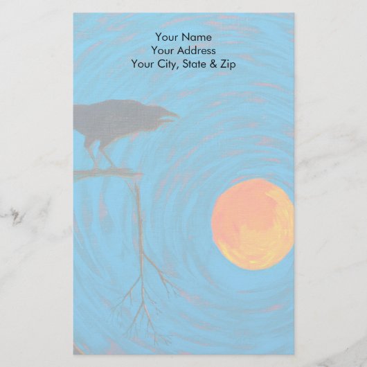 Raven & Full Moon Briefpapier (Voorkant)
