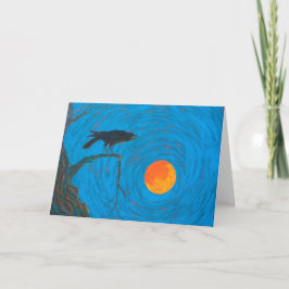 Raven & Full Moon Halloween Kaart