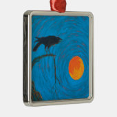 Raven & Full Moon Metalen Ornament (Rechts)
