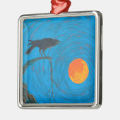 Raven & Full Moon Metalen Ornament (Links)