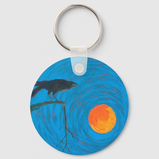 Raven & Full Moon Sleutelhanger (Voorkant)