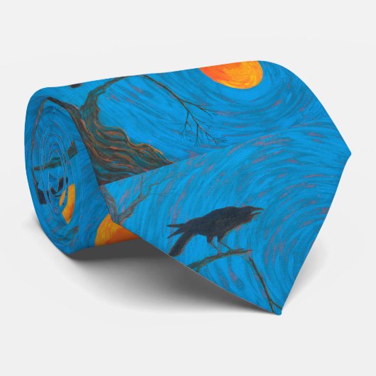 Raven & Full Moon Stropdas (Opgerold)