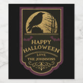 Raven Gelukkig Halloween Wijn Etiket (Enkel label)