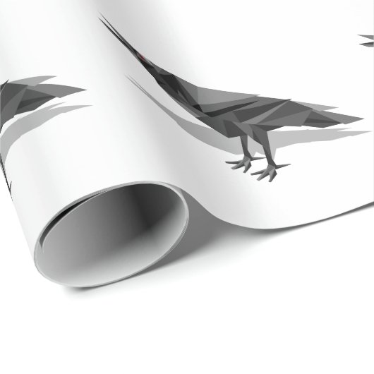 Raven Geometric Cubist Black and White Triangles Cadeaupapier (Rol Hoek)