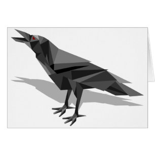 Raven Geometric Cubist Grey Triangles
