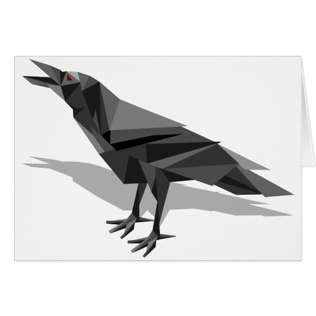 Raven Geometric Cubist Grey Triangles (Voorkant Horizontaal)