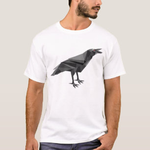 Raven Geometric Cubist Grey Triangles T-shirt