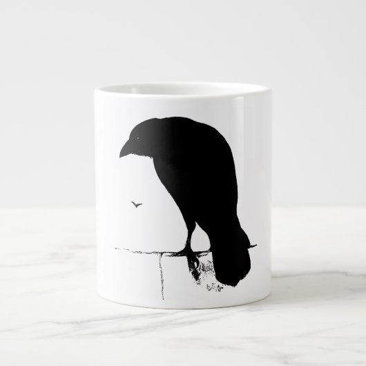  Raven - Gepersonaliseerd Gothic Kroes Ravens Grote Koffiekop (Voorkant)