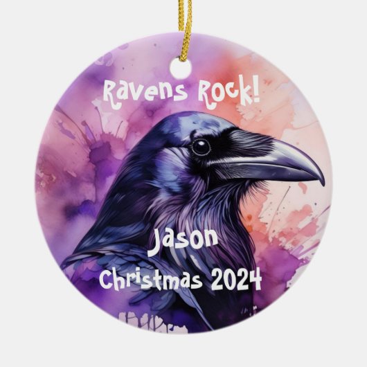 Raven gepersonaliseerd Ornament (Voorkant)