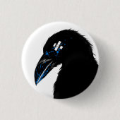 Raven gespleten! ronde button 3,2 cm (Voorkant)