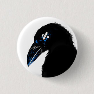 Raven gespleten! ronde button 3,2 cm