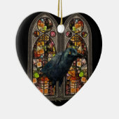 Raven Glas in lood Custom Samhain Heart Ornament (Rechts)