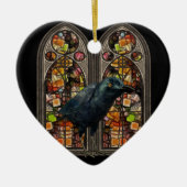 Raven Glas in lood Custom Samhain Heart Ornament (Voorkant)