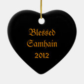 Raven Glas in lood Custom Samhain Heart Ornament (Achterkant)