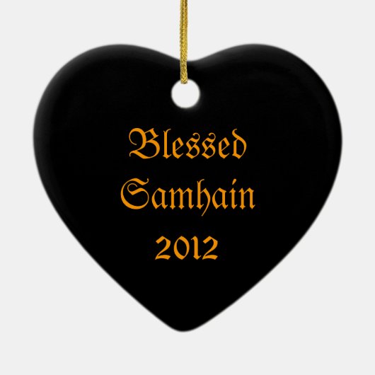 Raven Glas in lood Custom Samhain Heart Ornament (Achterkant)