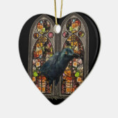 Raven Glas in lood Custom Samhain Heart Ornament (Links)