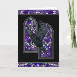 Raven Glas in lood Gothic Blank Wenskaart Kaart