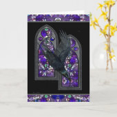 Raven Glas in lood Gothic Blank Wenskaart Kaart (Gele Bloem)