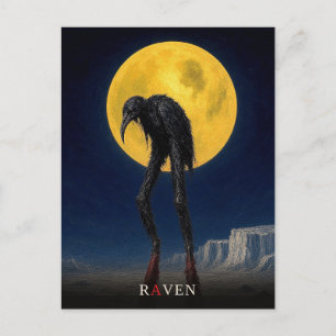 Raven Glowing Legs gotische Surrealist Briefkaart