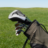 Raven Gothic Black White Horror Ink Tekennaam Golfheadcover (Insitu)