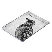 Raven Gothic Black White Horror Ink Tekennaam Notitieboek (Linkerzijde)