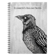 Raven Gothic Black White Horror Ink Tekennaam