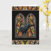 Raven Gothic Blank Inner Wenskaart Kaart (Gele Bloem)