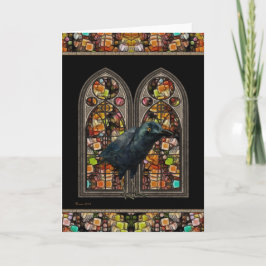 Raven Gothic Blank Inner Wenskaart Kaart