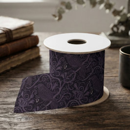 Raven Gothic Plum Filigree Satijnen Lint