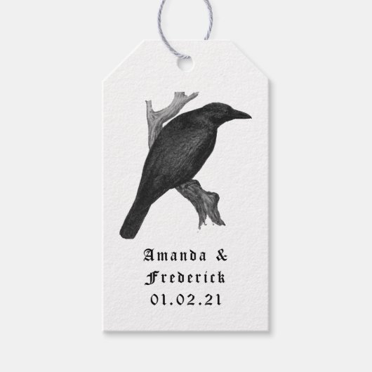 Raven Gothic Wedding Cadeaulabel (Voorkant)
