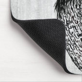 Raven Gothic Zwart Wit Creepy Vogel Tekening Naam Muismat (Hoek)