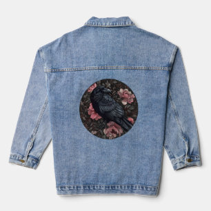 Raven gotische  bloemen denim jacket