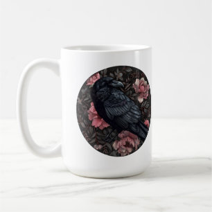Raven gotische bloemen koffiemok