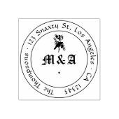 Raven Gotische Bruiloft Monogram Rubberstempel (Afrduk)