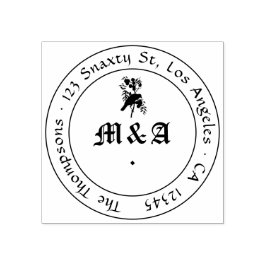 Raven Gotische Bruiloft Monogram Rubberstempel