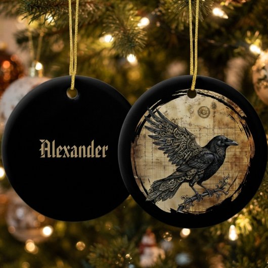 Raven Gotische Steampunk Kunst Keramisch Ornament