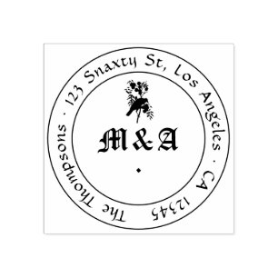 Raven Gotische Trouw Monogram Rubberstempel