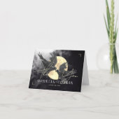 Raven & Gouden Maan Gotische Bruiloft Bedankkaart (Voorkant)