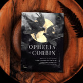 Raven & Gouden Maan Gotische Bruiloft Kaart
