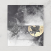 Raven & Gouden Maan Gotische Bruiloft Plaatskaartje (Buitenkant ongevouwen)