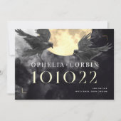 Raven & Gouden Maan Gotische Bruiloft Save The Date (Voorkant)